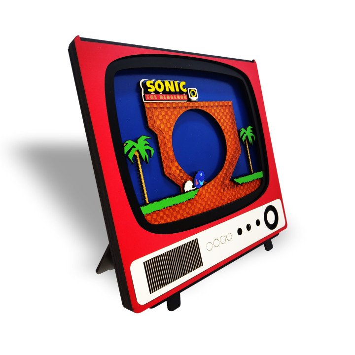 Moldura Retro TV Sonic the Hedgehog Green Hill Zone