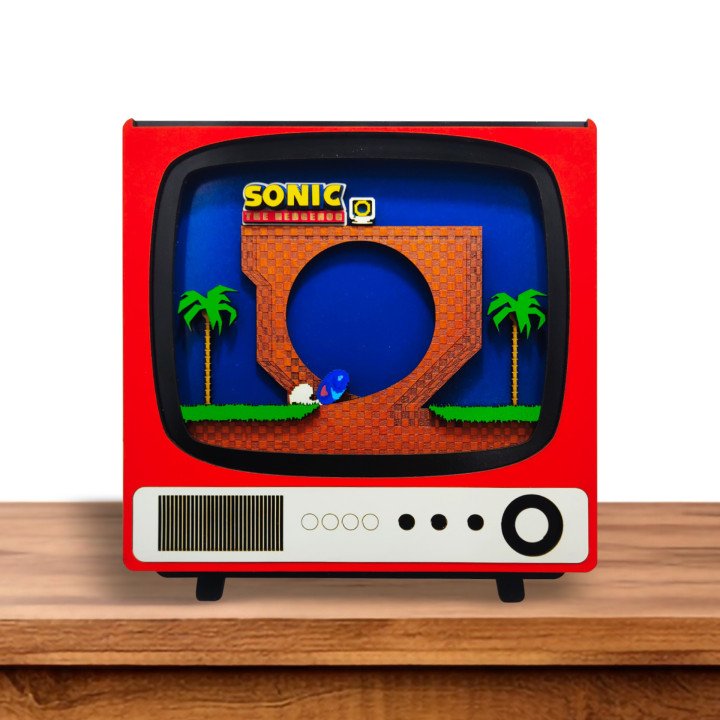 Moldura Retro TV Sonic the Hedgehog Green Hill Zone