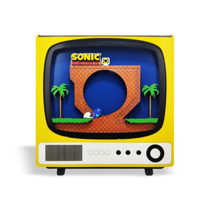 Moldura Retro TV Sonic the Hedgehog Green Hill Zone