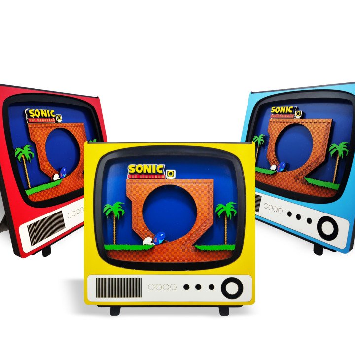 Moldura Retro TV Sonic the Hedgehog Green Hill Zone